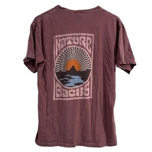 Nature Backs Sublime‎ Nova Maroon Graphic T-Shirt Short Sleeve M Gorpcore Hiking